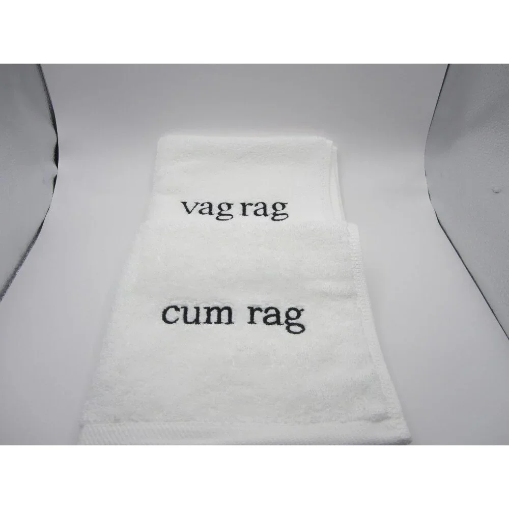 Adult Naughty Embroidered vag rag cum rag set of 2